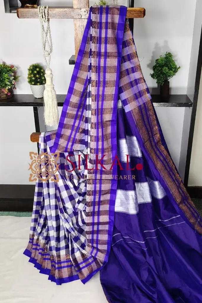 SKL03574 Ilkal Special Cotton Silk Big Checks Saree 