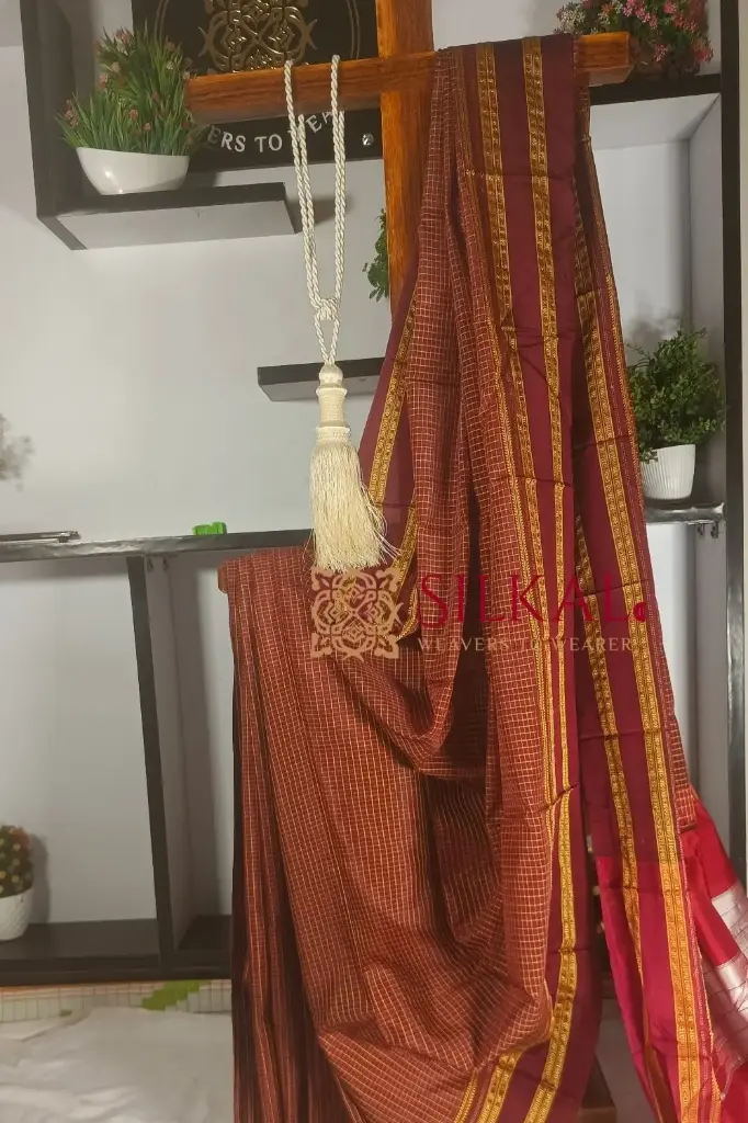 SKL1468 Ilkal Handloom Cotton Silk Gayatri Border Saree 