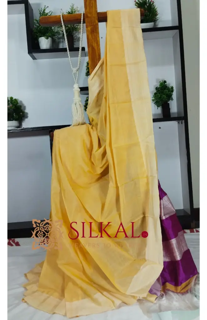 SKL03359 Ilkal Handloom Viscose Cotton Silk Chikki Paras Border Saree 