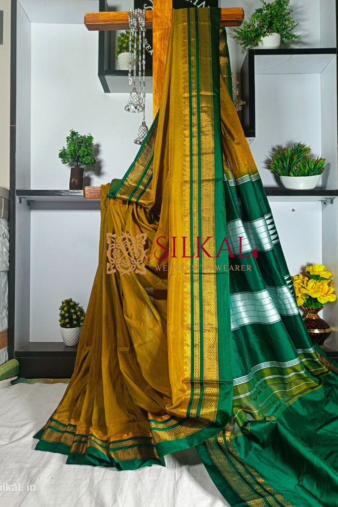 Ilkal Cotton Silk With Chikki Paras Border Saree