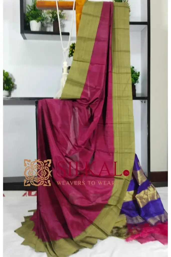 SKL3214 Ilkal Viscose Cotton Silk Handloom Saree 