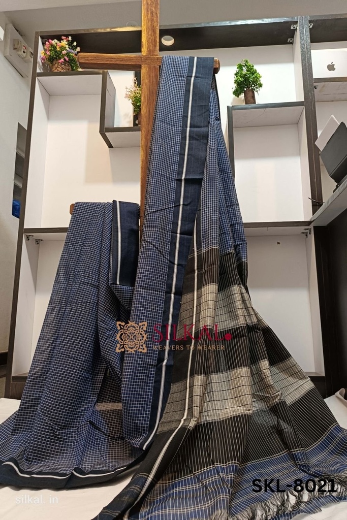 Patteda Anchu Checks With Plain Border