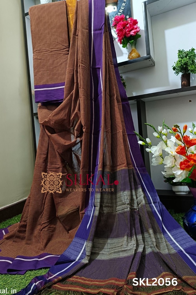 Patteda Anchu Pure Cotton Handwoven Saree