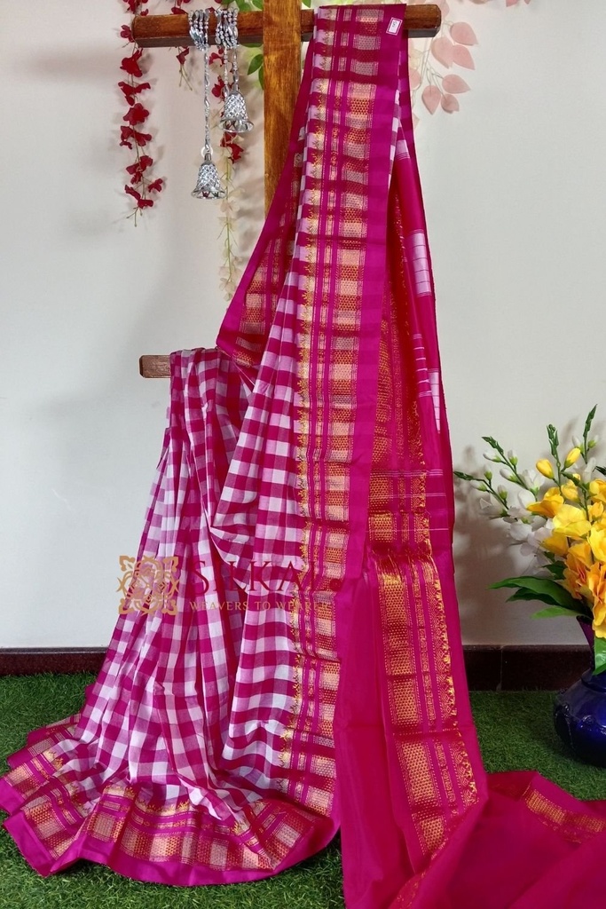 Ilkal Cotton Silk Big Checks Saree