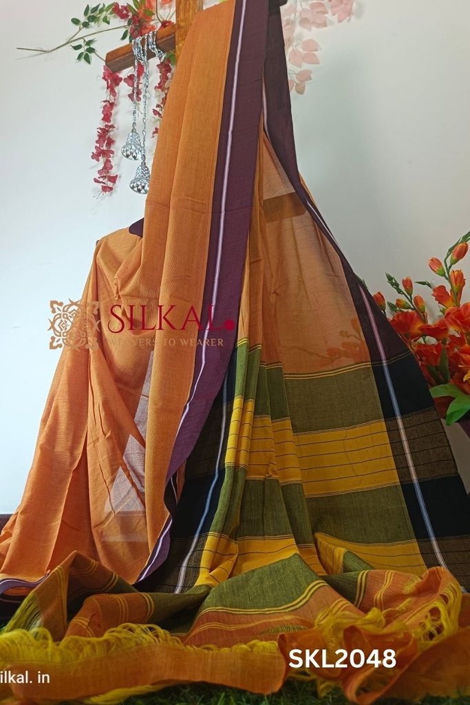 Patteda Anchu Pure Cotton Handloom Saree