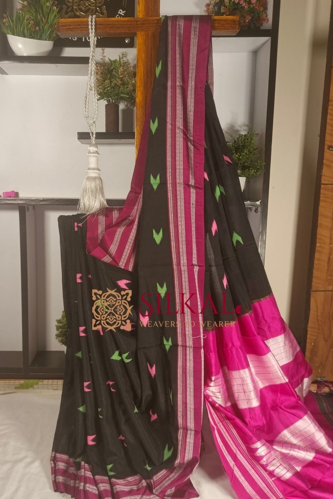 Ilkal Handloom Print Viscose Silk Gayatri Border Saree