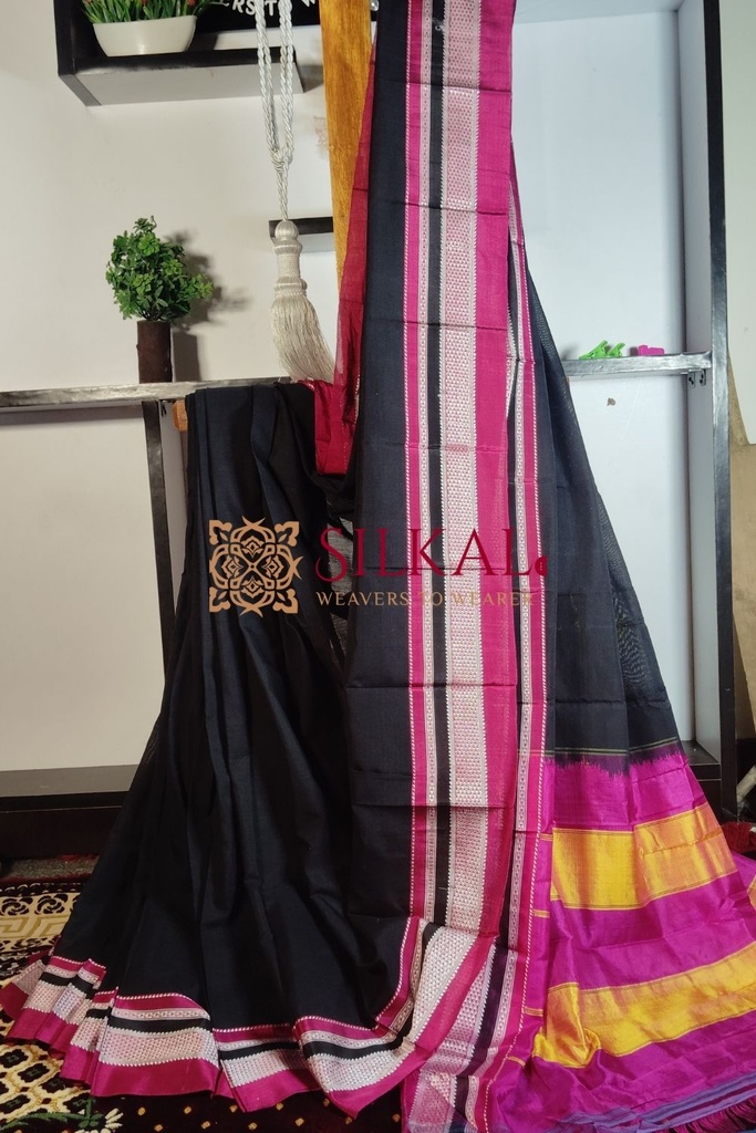 Ilkal Handloom Cotton Silk Chikki Paras Border Saree