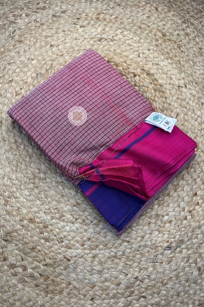 Patteda Anchu Checks With Plain Border