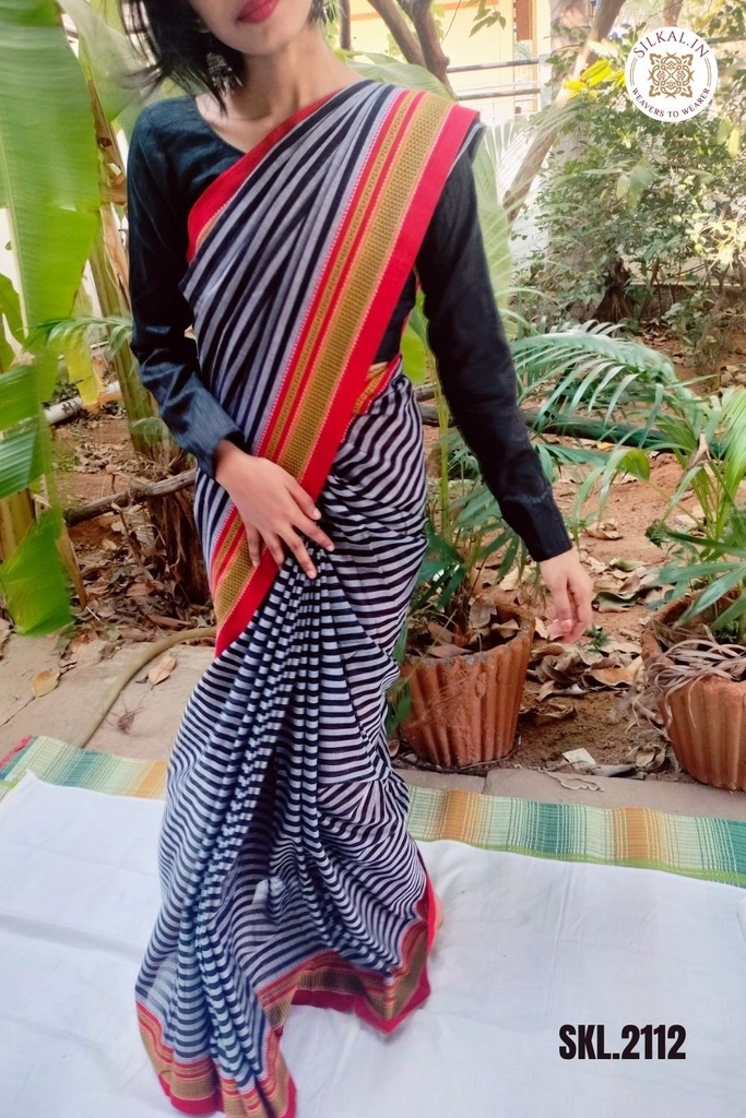 Patteda Anchu Stripe With Chikki Paras Border