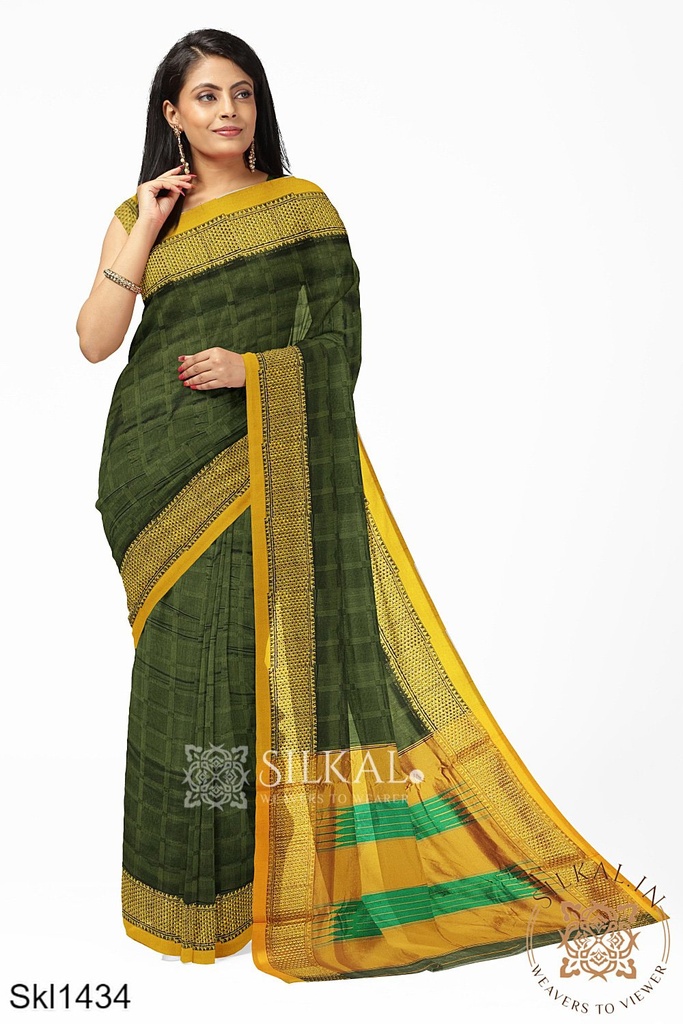 Ilkal Embossed With Mercerized Cotton Saree
