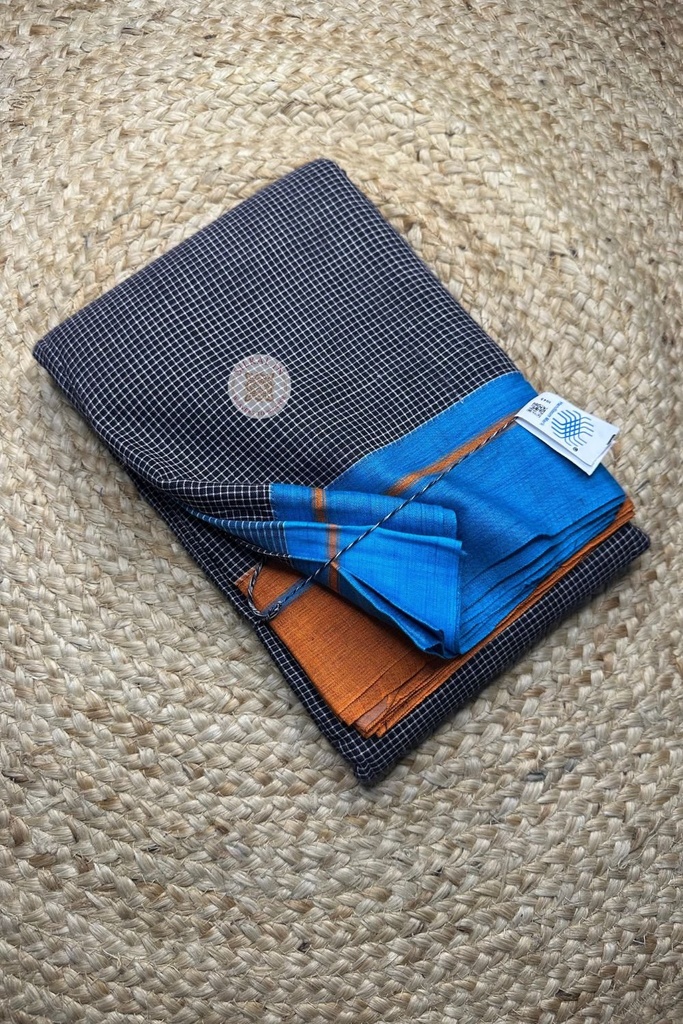 Patteda Anchu Checks With Plain Border