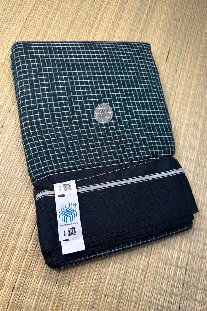 Patteda Anchu Checks With Plain Border