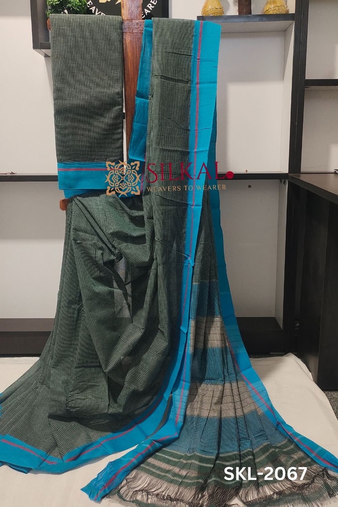 Patteda Anchu Checks With Plain Border