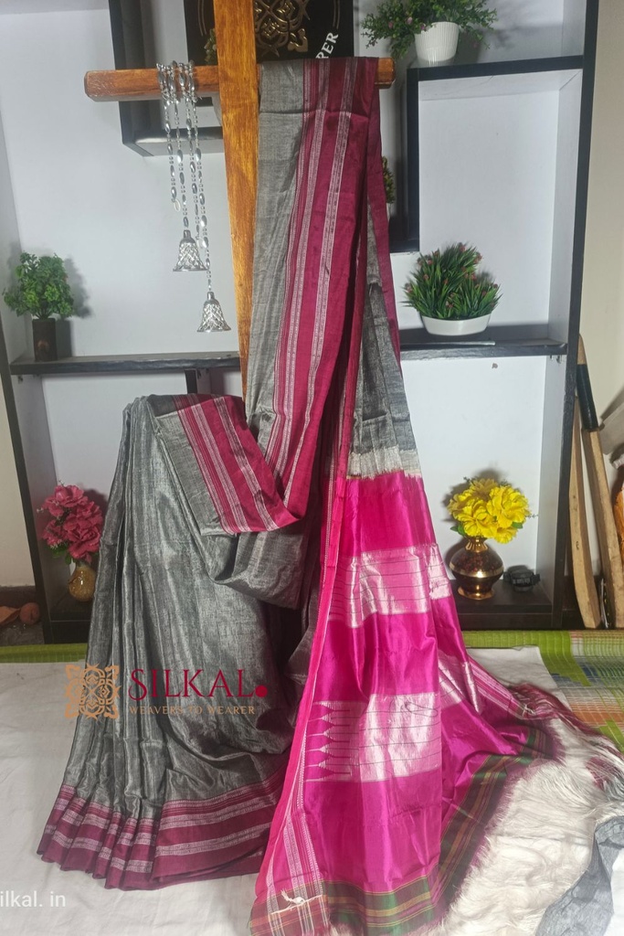 Ilkal Handloom Viscose Cotton Silk Special Gayatri Border Saree