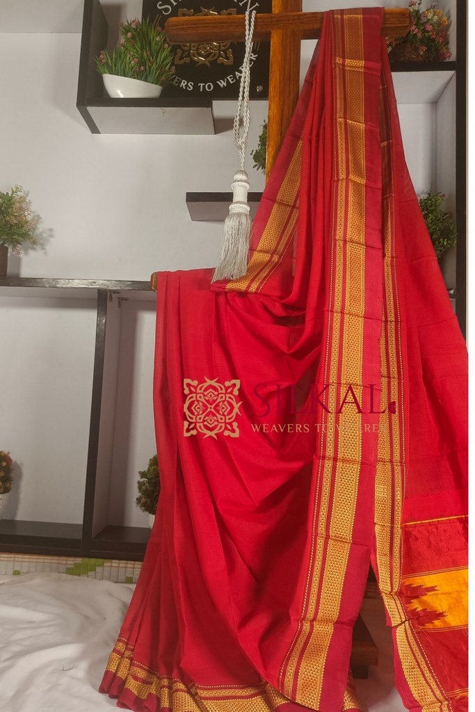Ilkal Handloom Viscose Cotton Silk Special Gayatri Border Saree