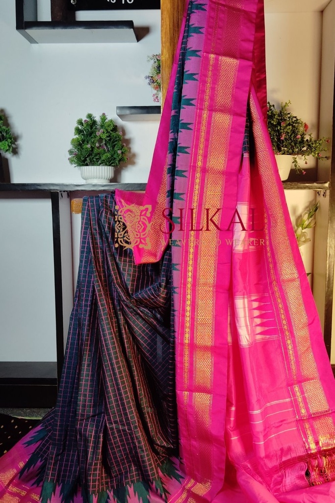 Ilkal Cotton Silk Chadaranga Temple