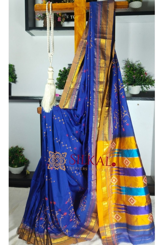 Ilkal Semi Silk With Kasuti Saree