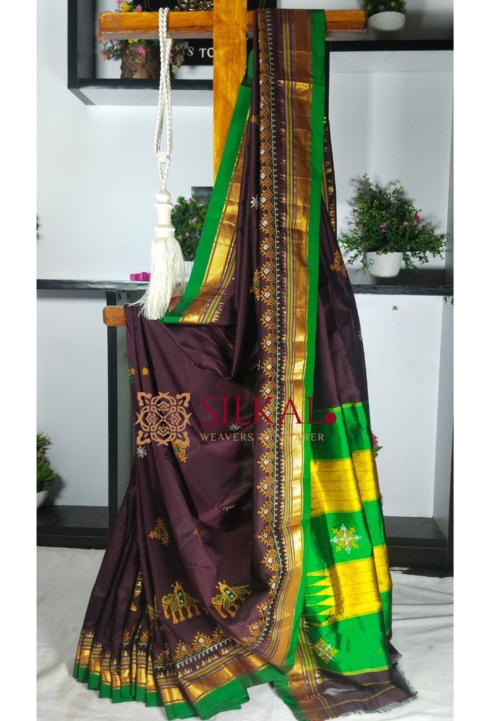 Ilkal Semi Silk With Kasuti Saree