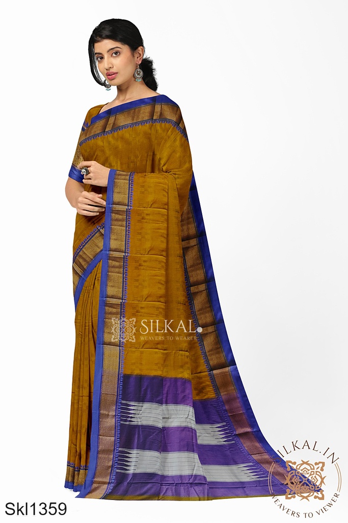 Ilkal Embossed With Mercerized Cotton Saree