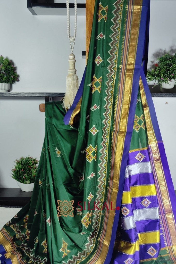 Ilkal Semi Silk With Kasuti Saree