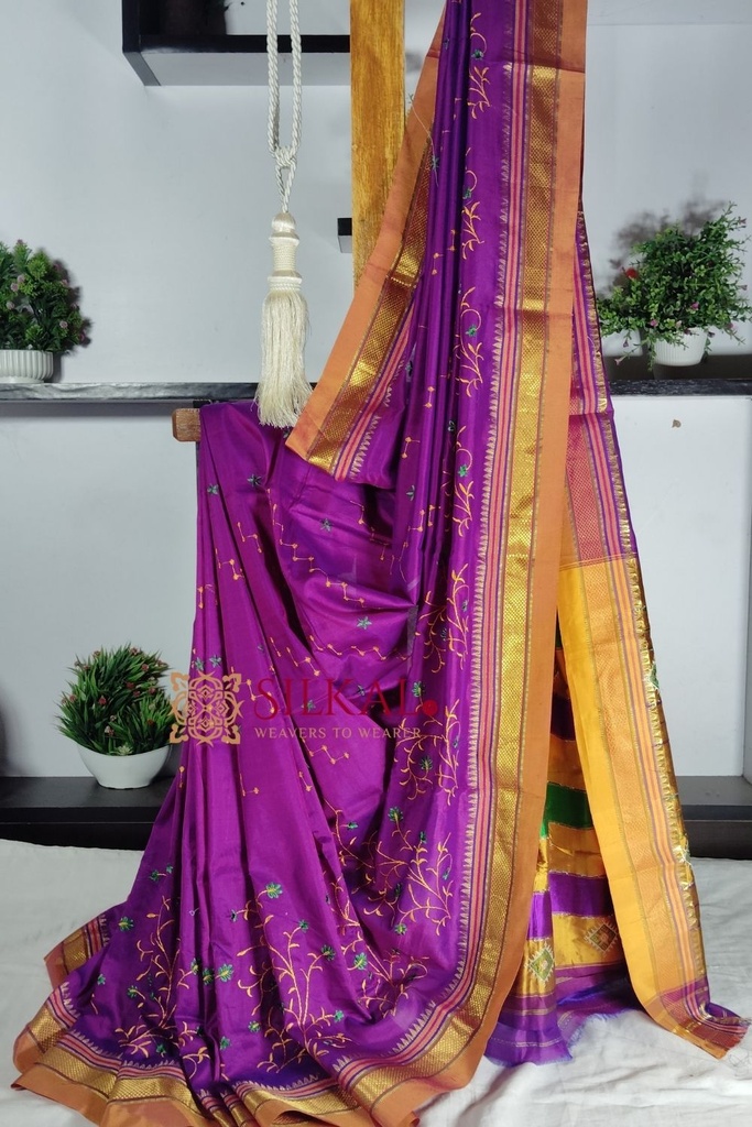 Ilkal Semi Silk With Kasuti Saree