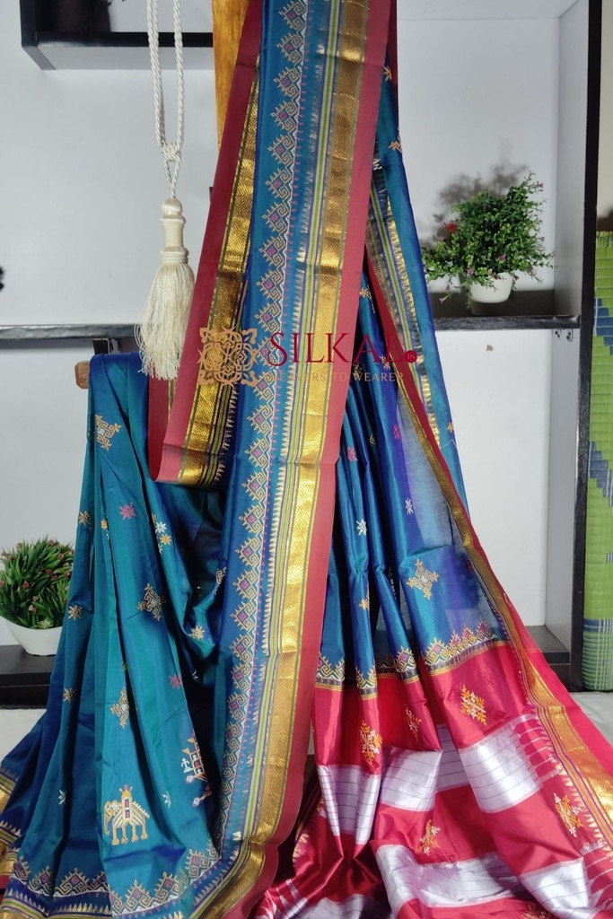 Ilkal Semi Silk With Kasuti Saree