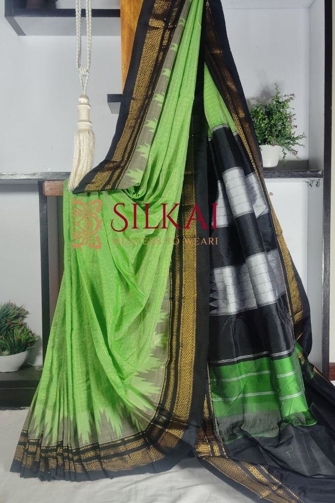 Ilkal Chadarunga Cotton Silk Temple Saree