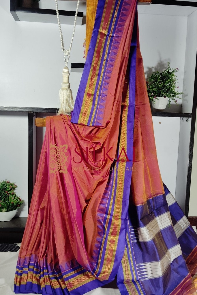 Ilkal Embossed With Mercerized Cotton Saree