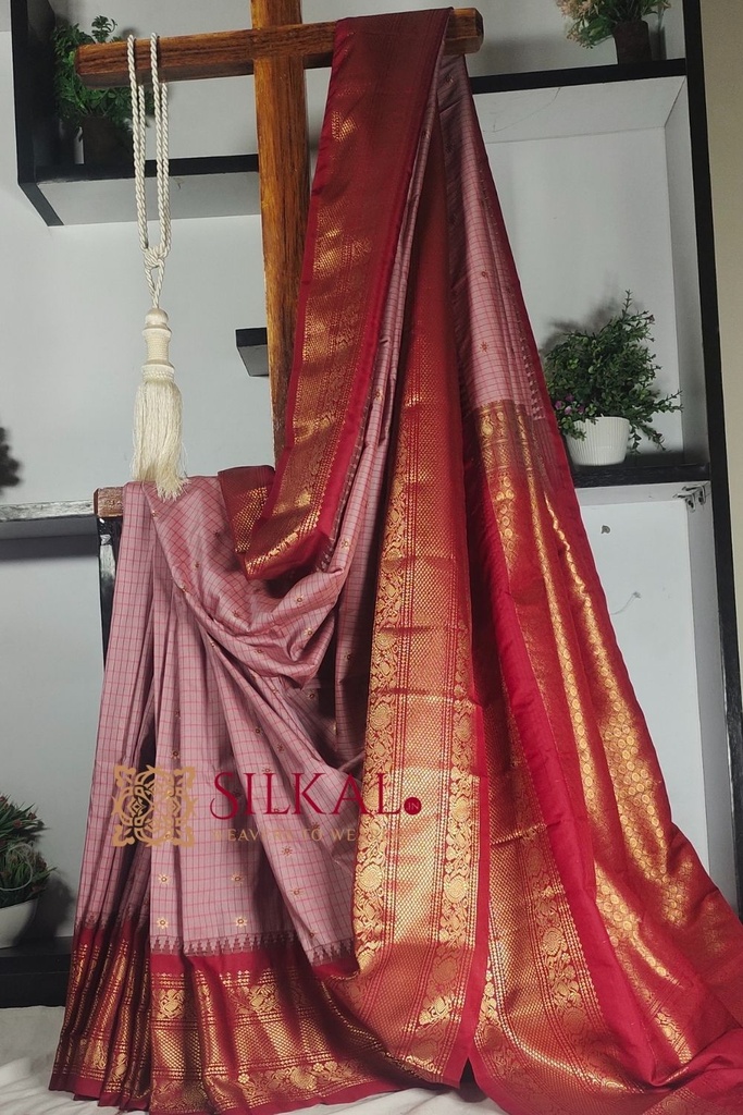 Ilkal Butta Gadwal Saree with Grand Big Border