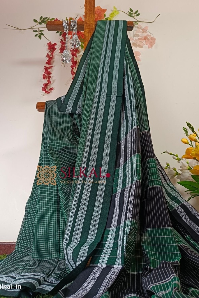 SKL1084 Patteda Anchu Pure Cotton Handloom Saree