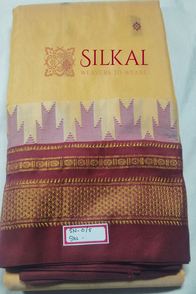 Ilkal Buta Cotton Silk Temple Saree