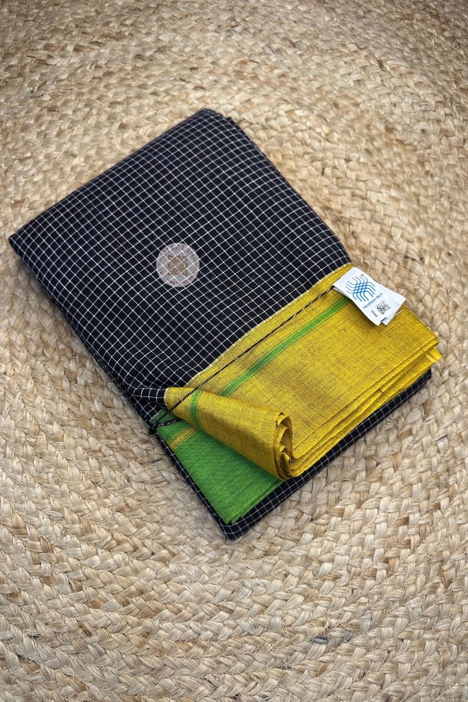 Patteda Anchu Checks With Plain Border