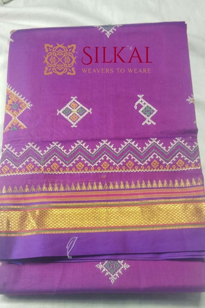 Ilkal Semi Silk With Kasuti Saree