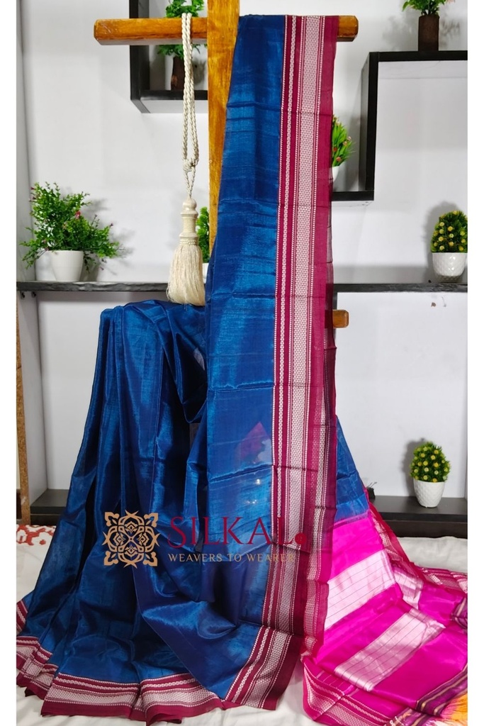 Ilkal Handloom Viscose Cotton Silk Chikki Paras Border Saree