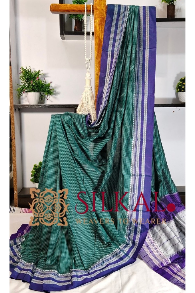 Ilkal Cotton Gaadi Dadi Checks Saree