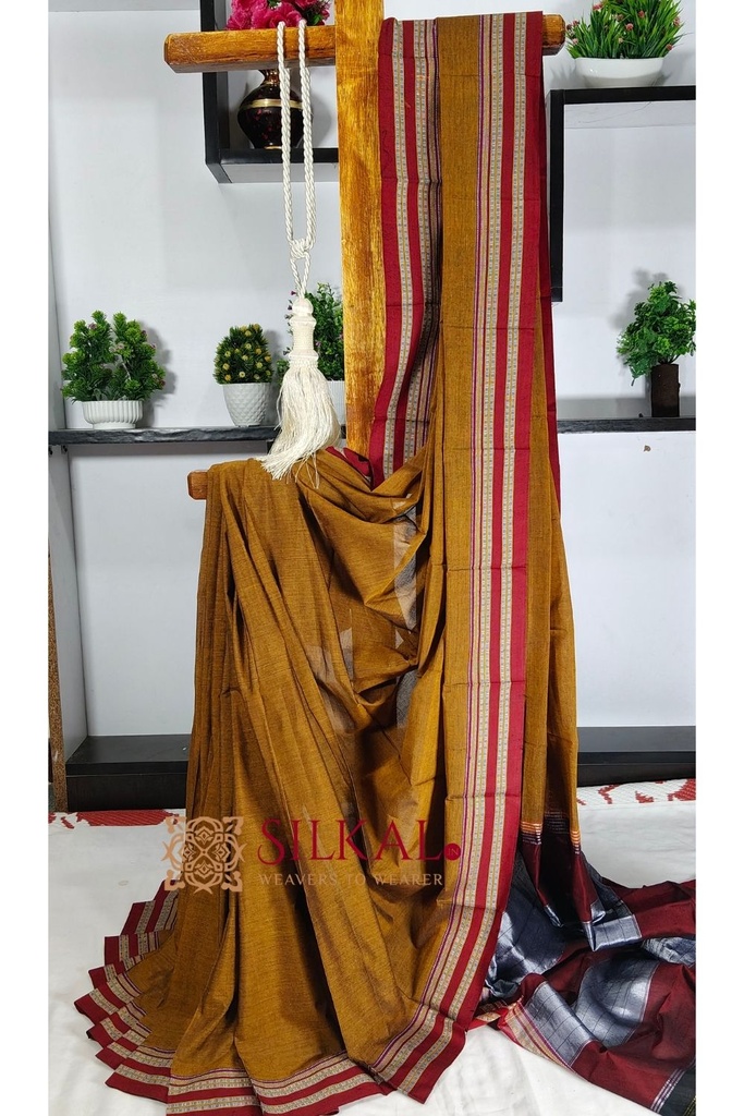 Ilkal Mercerised Cotton Plain Saree