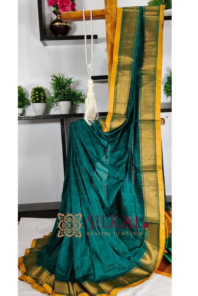 Ilkal Embossed With Mercerized Cotton Saree