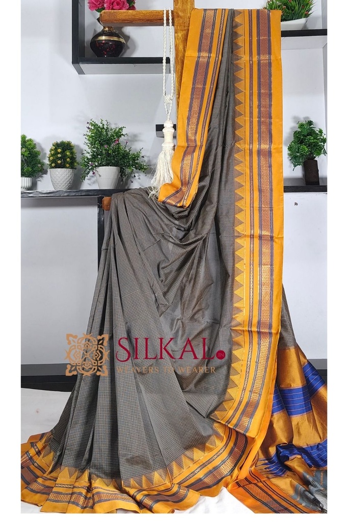 Ilkal Embossed With Mercerized Cotton Saree