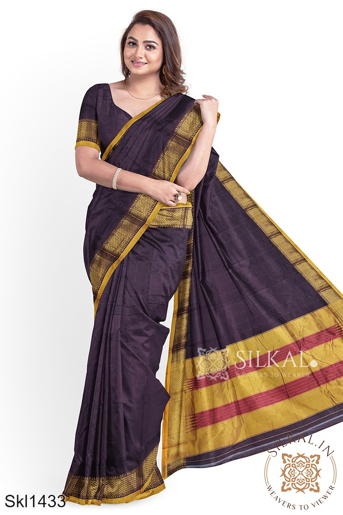 Ilkal Embossed With Mercerized Cotton Saree