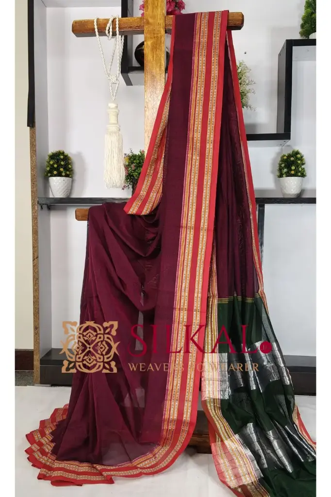 SKL03421 ILKAL NIB Cotton Gomi Border Saree 