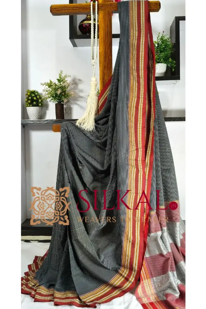 SKL03375  Ilkal Viscose Silk Kaddi Saree with Gomi Border 