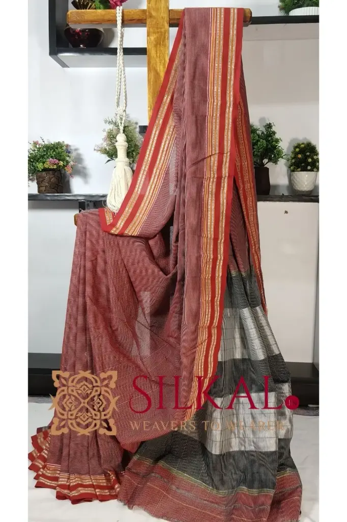 SKL03377 ILKAL VISCOSE SILK KADDI SAREE WITH GOMI BORDER 