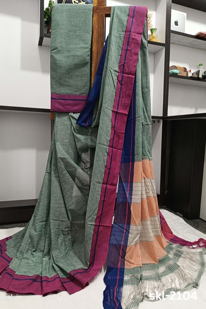 Patteda Anchu Pure Cotton Handwoven Saree