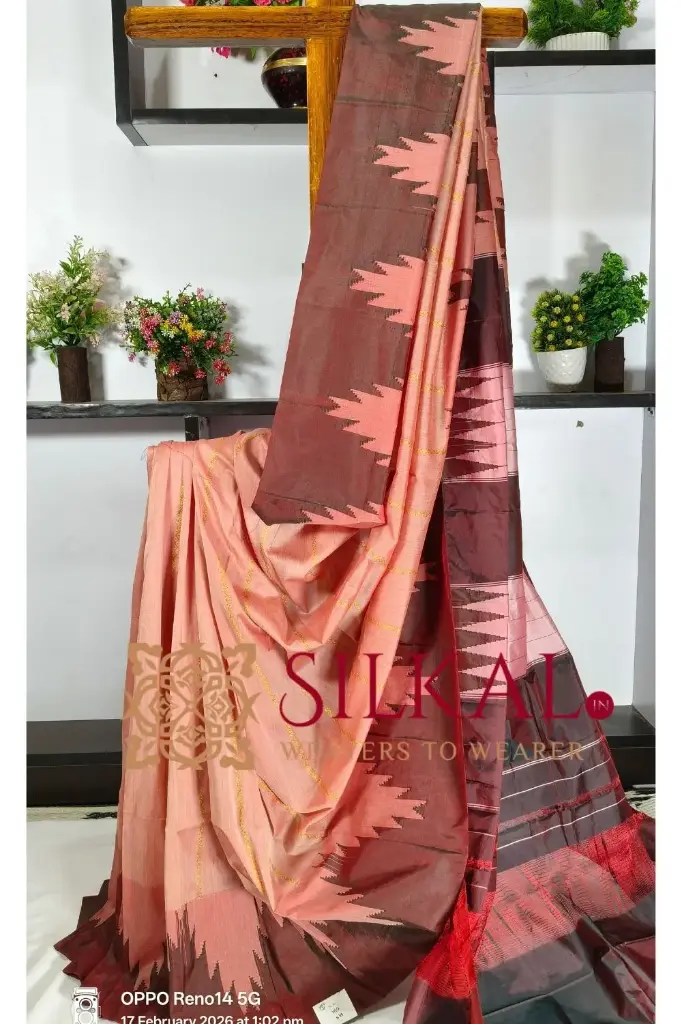 SKL03287 Ilkal Rudhrakshi Naryanpeth Border Less Saree 