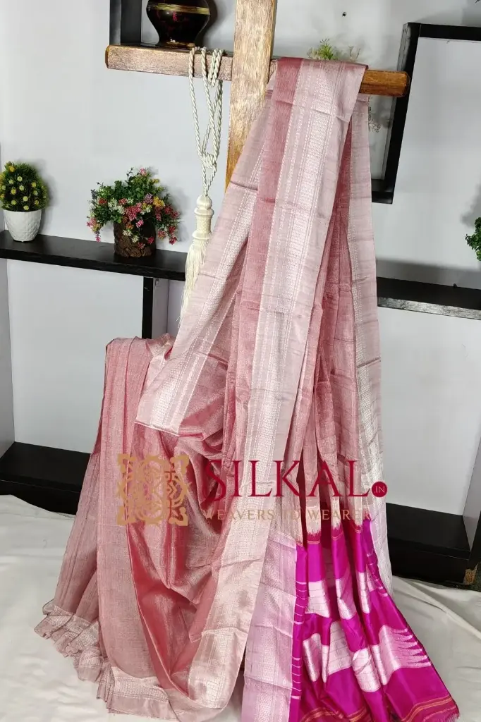 SKL03517 Ilkal Handloom Viscose Cotton Silk Chikki Paras Border Saree  