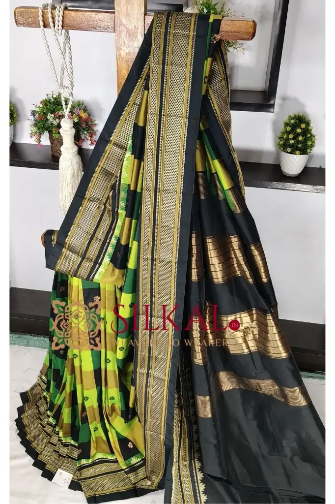 SKL03510 Ilkal semi silk checks butta saree 