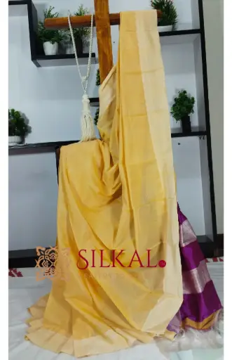 [SKL03359] SKL03359 Ilkal Handloom Viscose Cotton Silk Chikki Paras Border Saree 