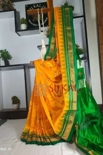 [SKL1301] SKL1301 Ilkal Pure Silk Kasuti Saree 