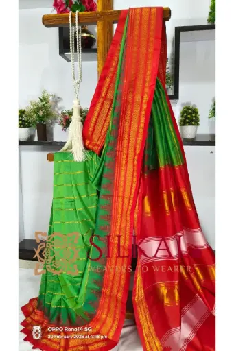 [SKL03298] SKL03298 Ilkal Mercerised Butta Cotton Saree  