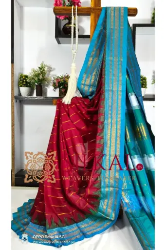 [SKL03293] SKL03293 Ilkal Mercerised Butta Cotton Saree  